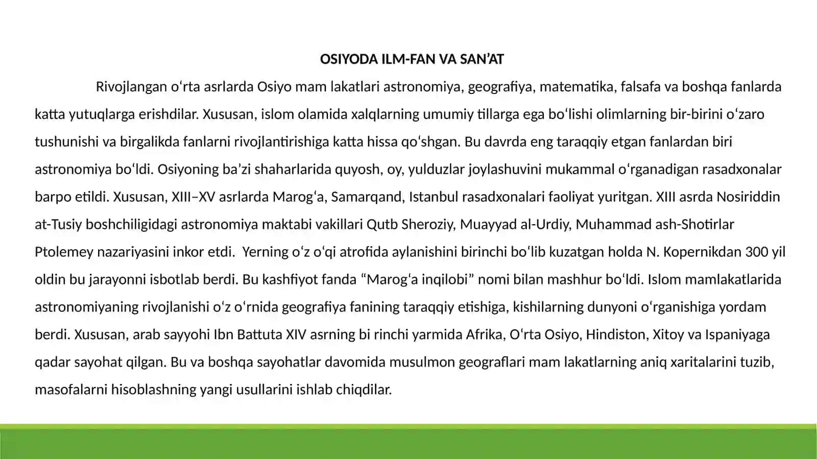 Osiyo, Afrika va Amerika xalqlari madaniyati 2