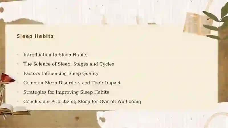 Sleep habits 2