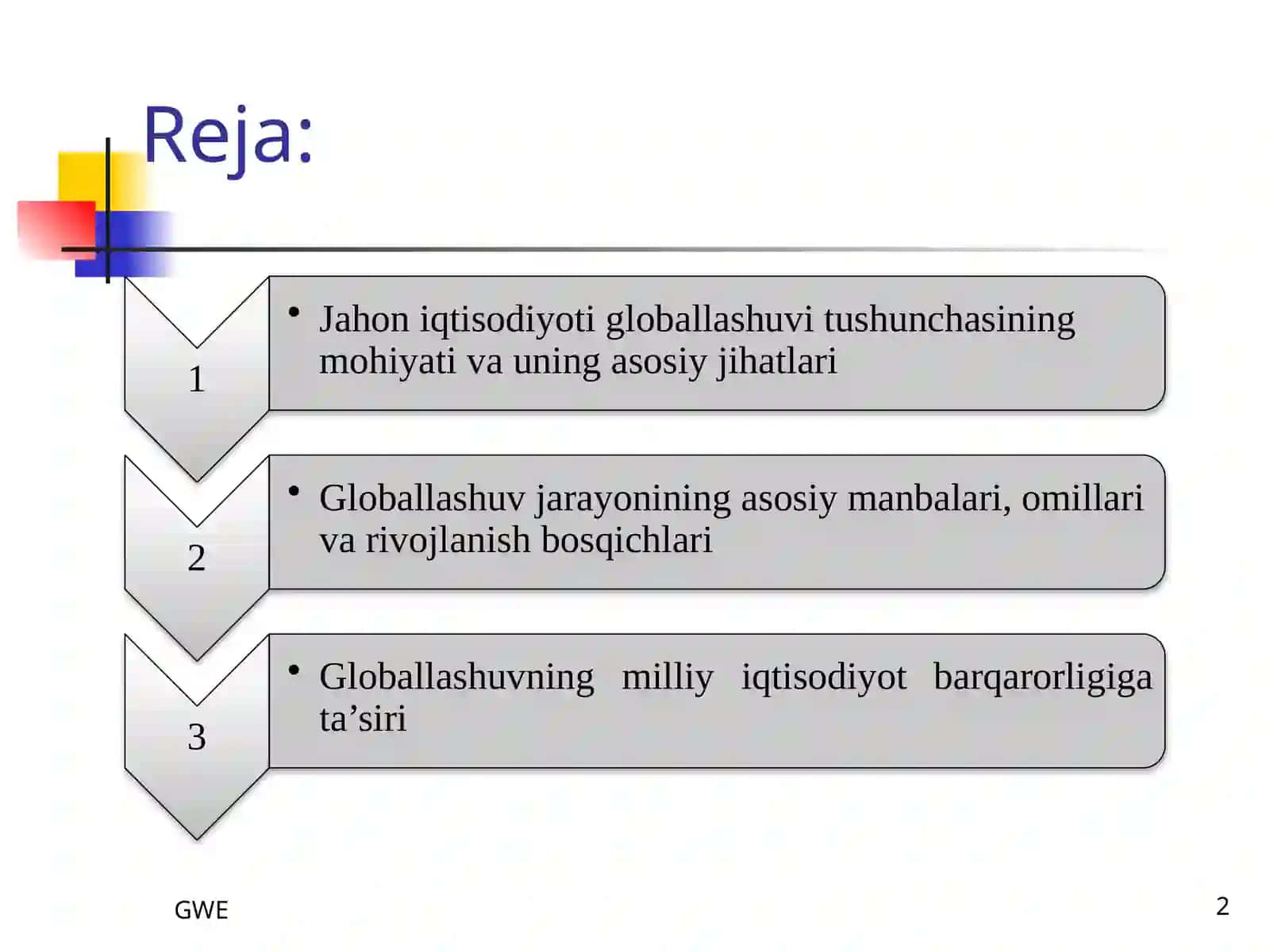Jahon iqtisodiyoti globallashuvi 2