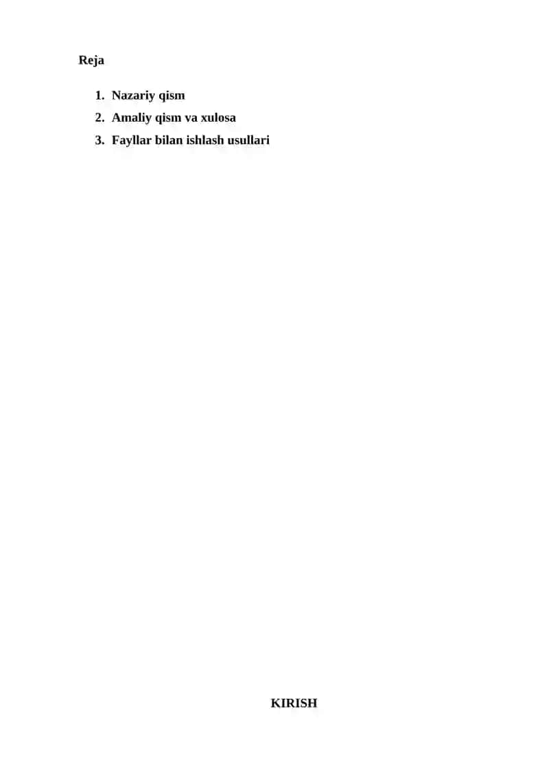 Fayllarni strukturalangan ma’lumotlar bilan ishlash (CSV, TXT) 2