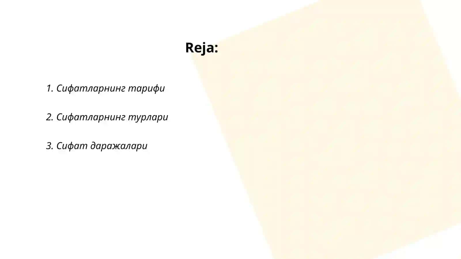 Сифатларнинг тарифи 2