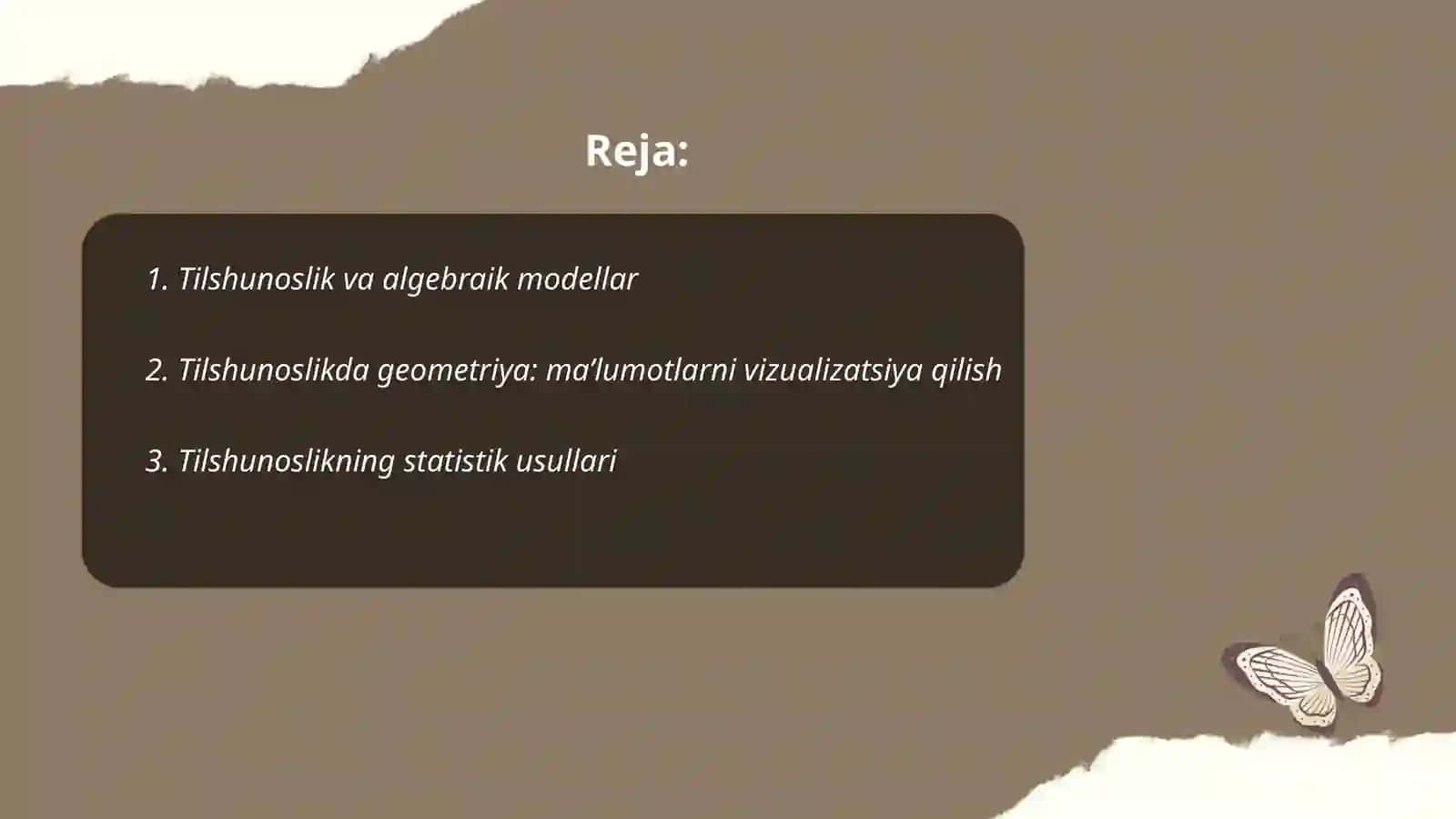 Tilshunoslik va algebraik modellar 2