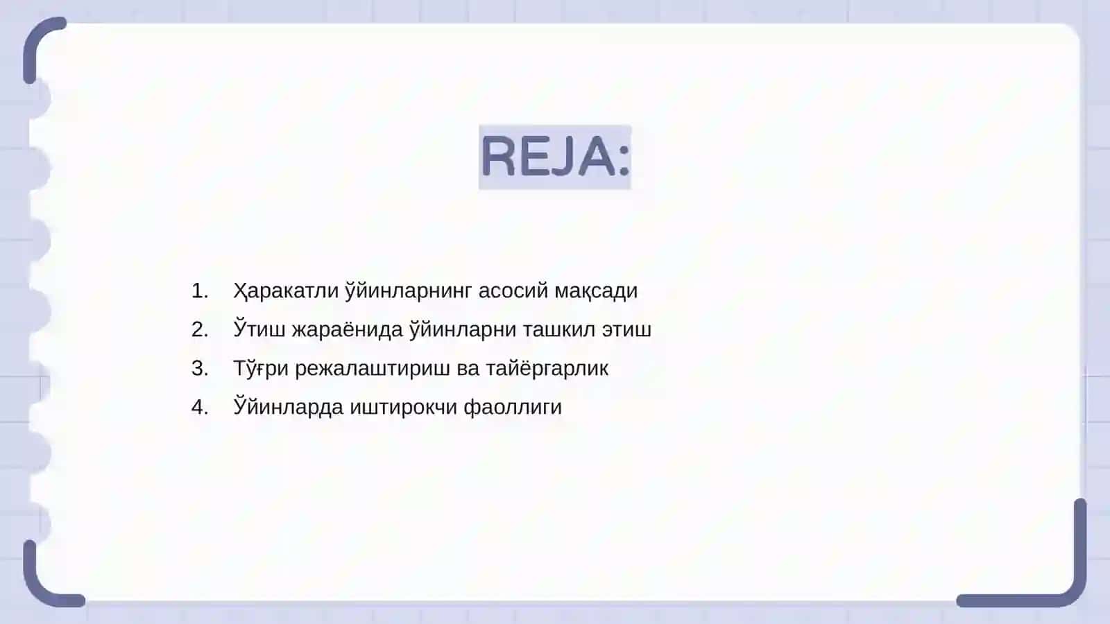 Ҳаракатли ўйинлар методикасини ўзлаштириш 2