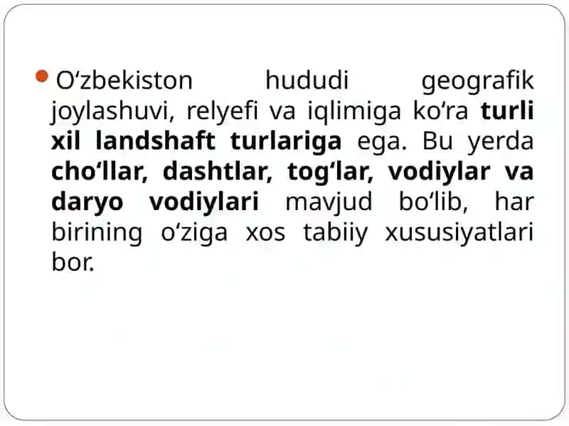 O‘zbekiston Respublikasi landshaftlari 2