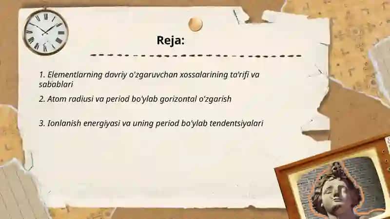 Elementlarning davriy o'zgaruvchan xossalari 2