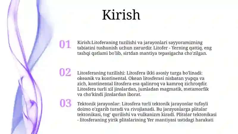 Litosferaning Tuzilishi Va Unda RoʻY Beradigan Hodisalar 2
