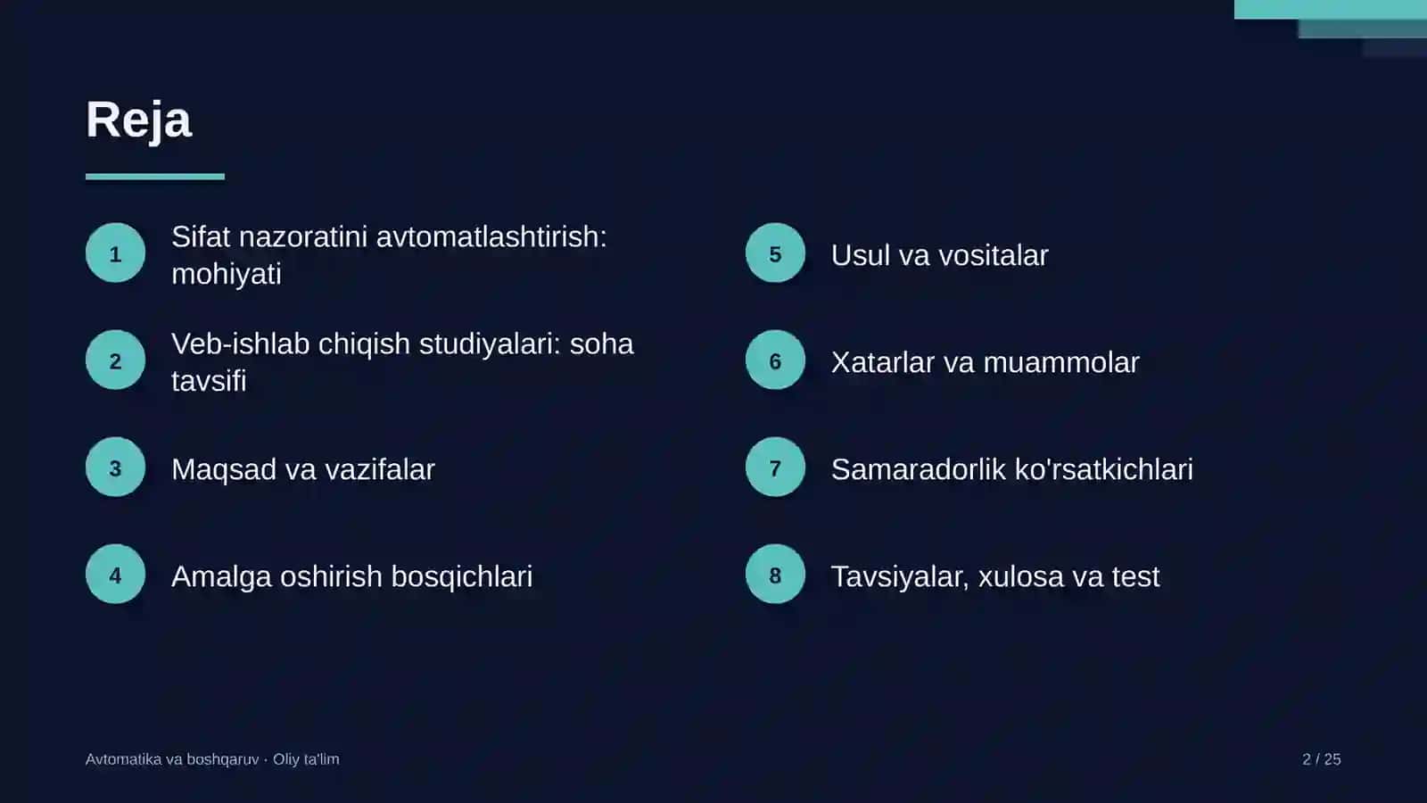 Veb-ishlab chiqish studiyalarida sifat nazoratini avtomatlashtirish 2