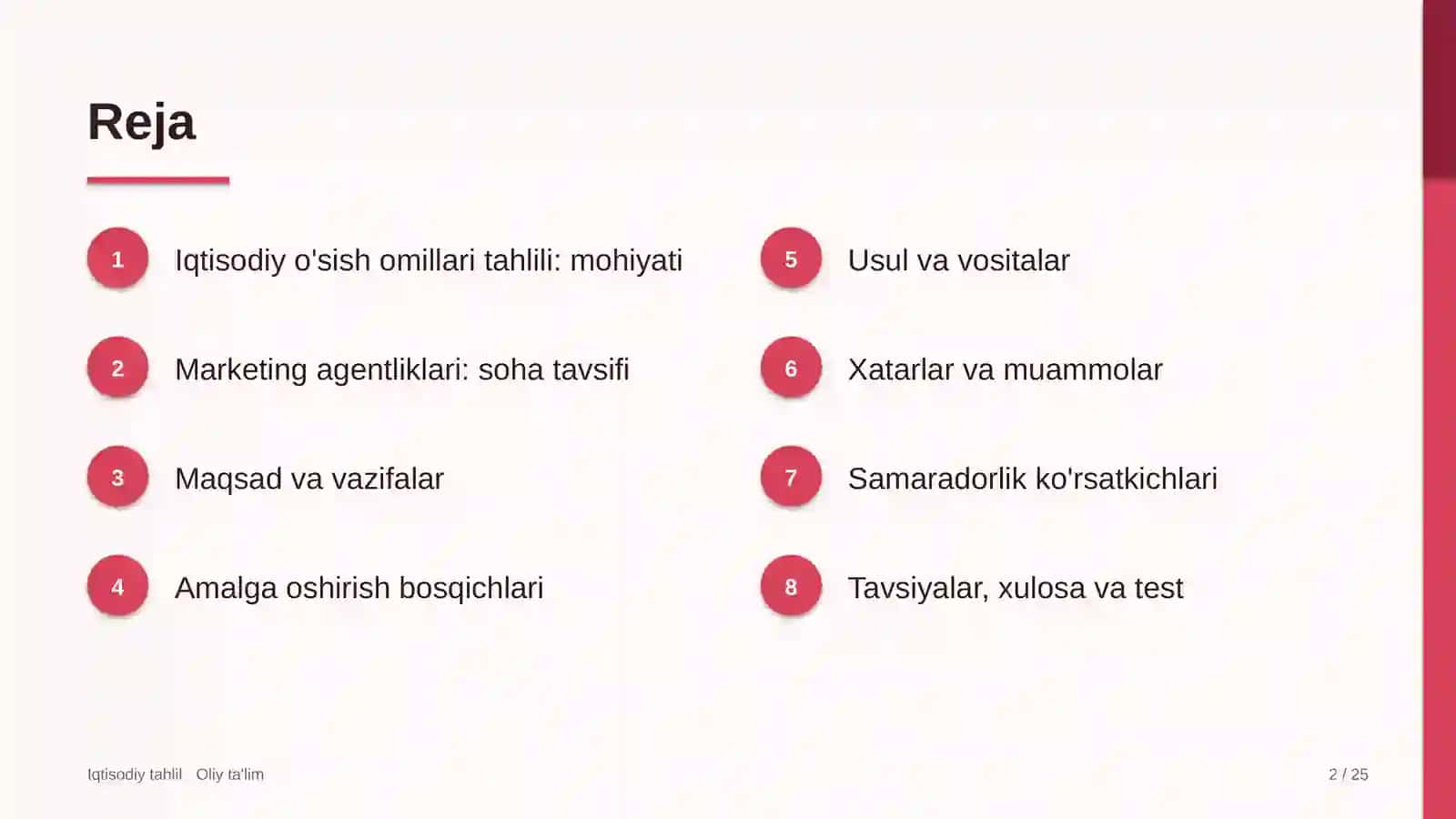 marketing agentliklarida iqtisodiy o'sish omillari tahlili 6156 2