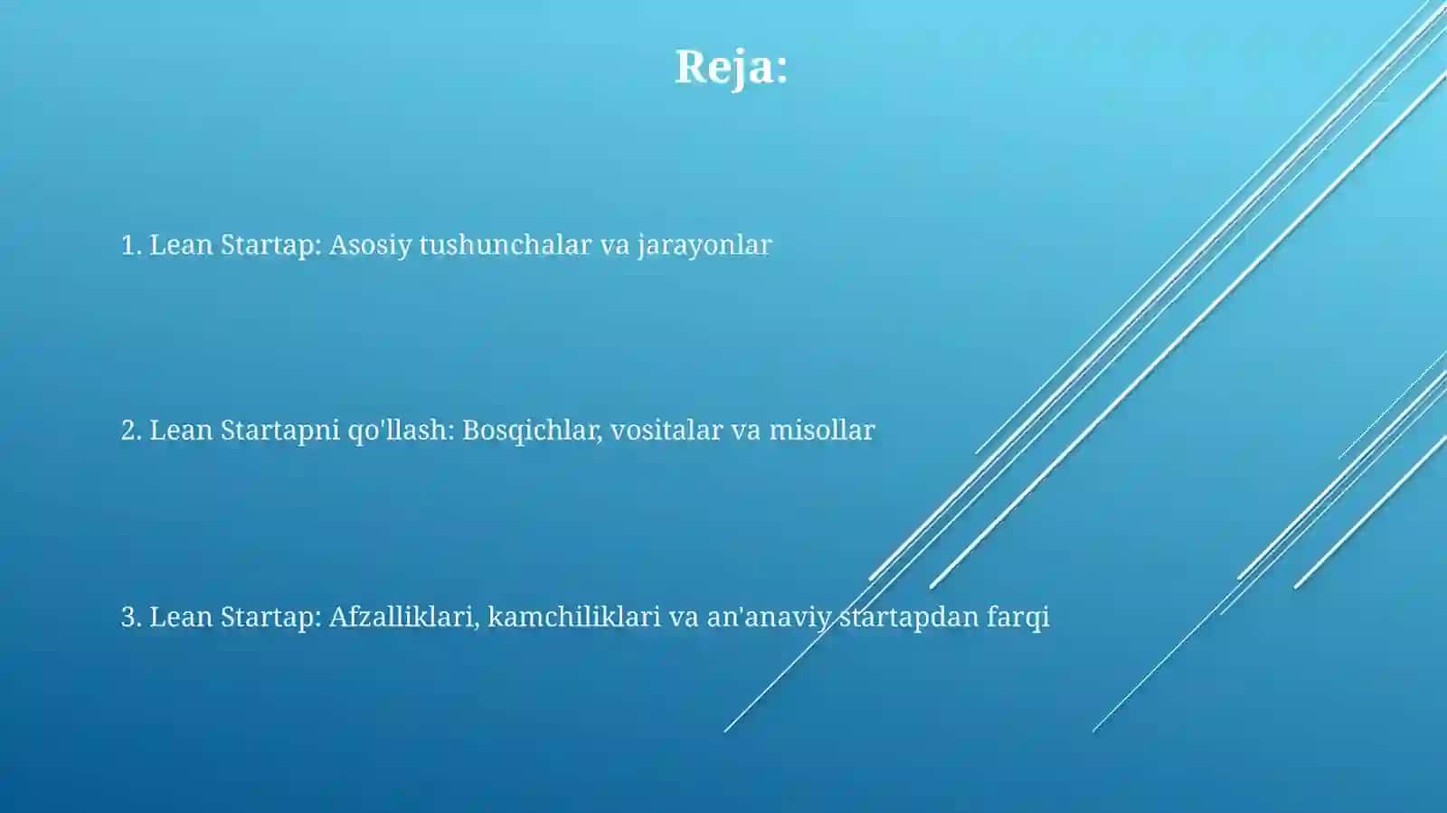 Lean Startap: Asosiy tushunchalar va jarayonlar 2