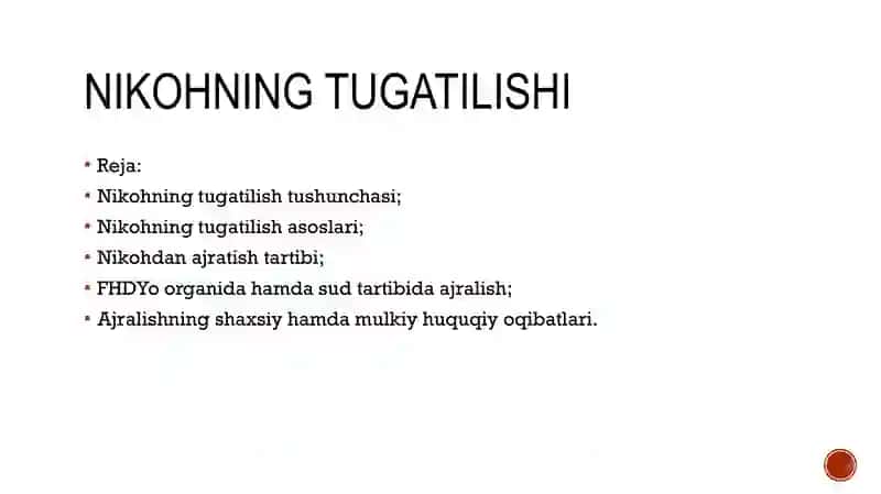 nikohning tugatilishi 2
