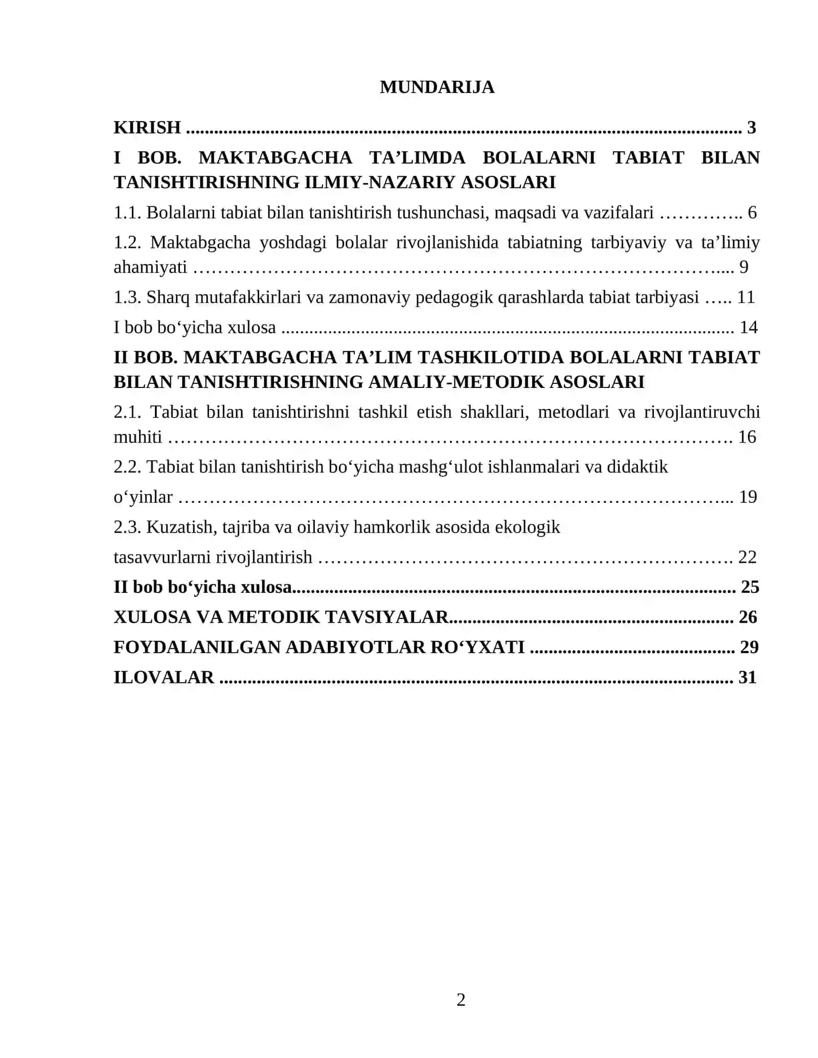 MAKTABGACHA TA’LIMDA BOLALARNI TABIAT BILAN TANISHTIRISHNING NAZARIY ASOSLARI 2