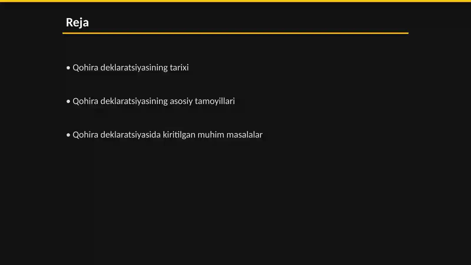 Qohira deklaratsiyasi va mazmuni 2
