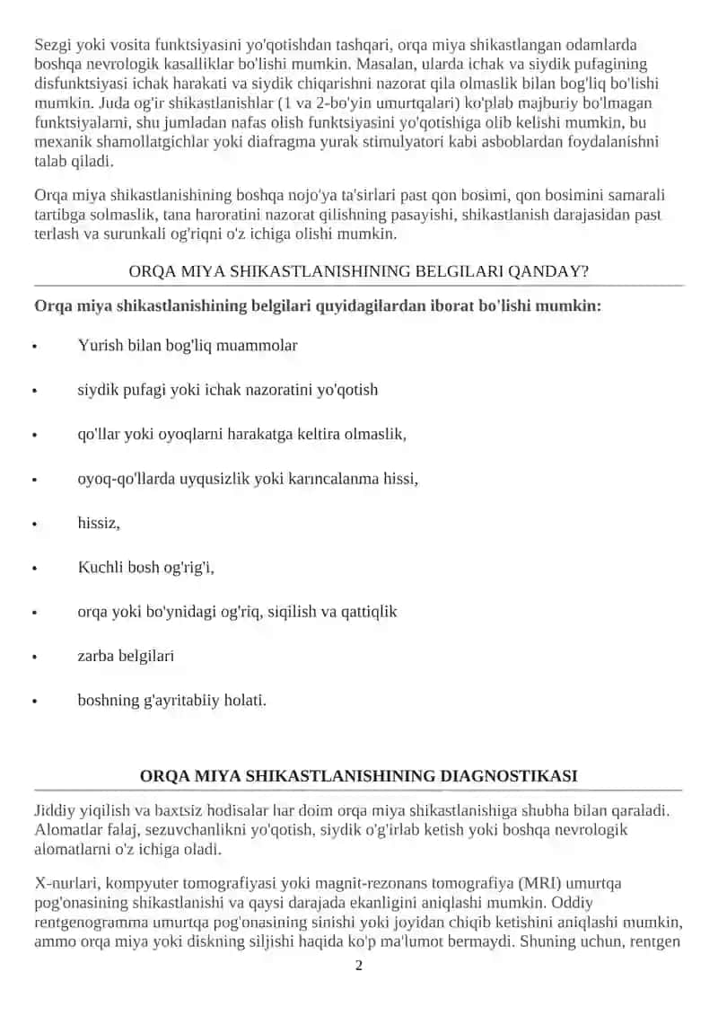 Sport tibbiyoti va reabilitatsiya fanidan 2