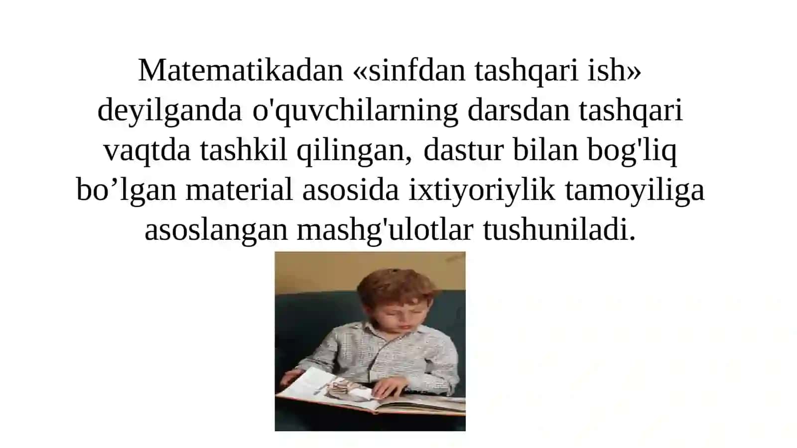 Matematikadan sinfdan tashqari mashg’ulotning maqsad vazifalari 2