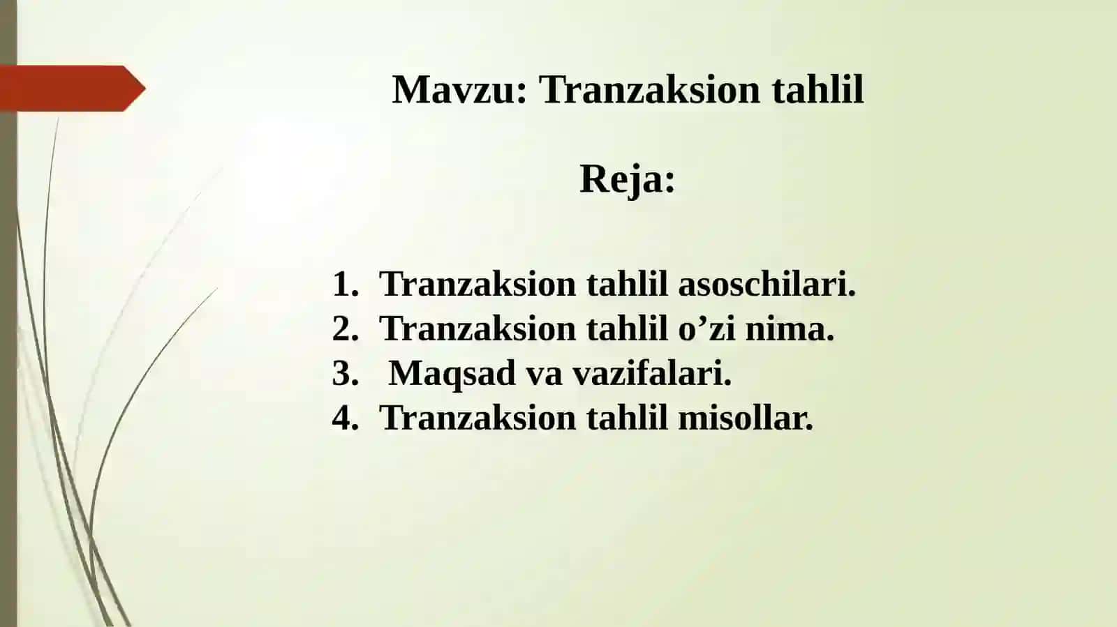 Tranzaksion tahlil 2