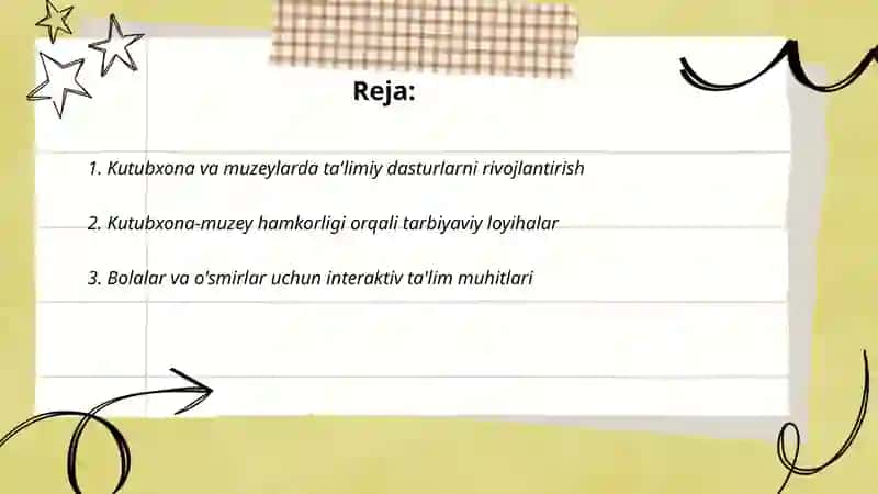 Kutubxona va muzey ta'lim, tarbiya va axborot makoni 2