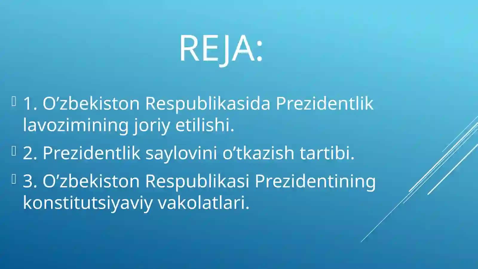 O’ZBEKISTON RESPUBLIKASIDA PREZIDENTLIK LAVOZIMI TA’SIS ETILISHI 2
