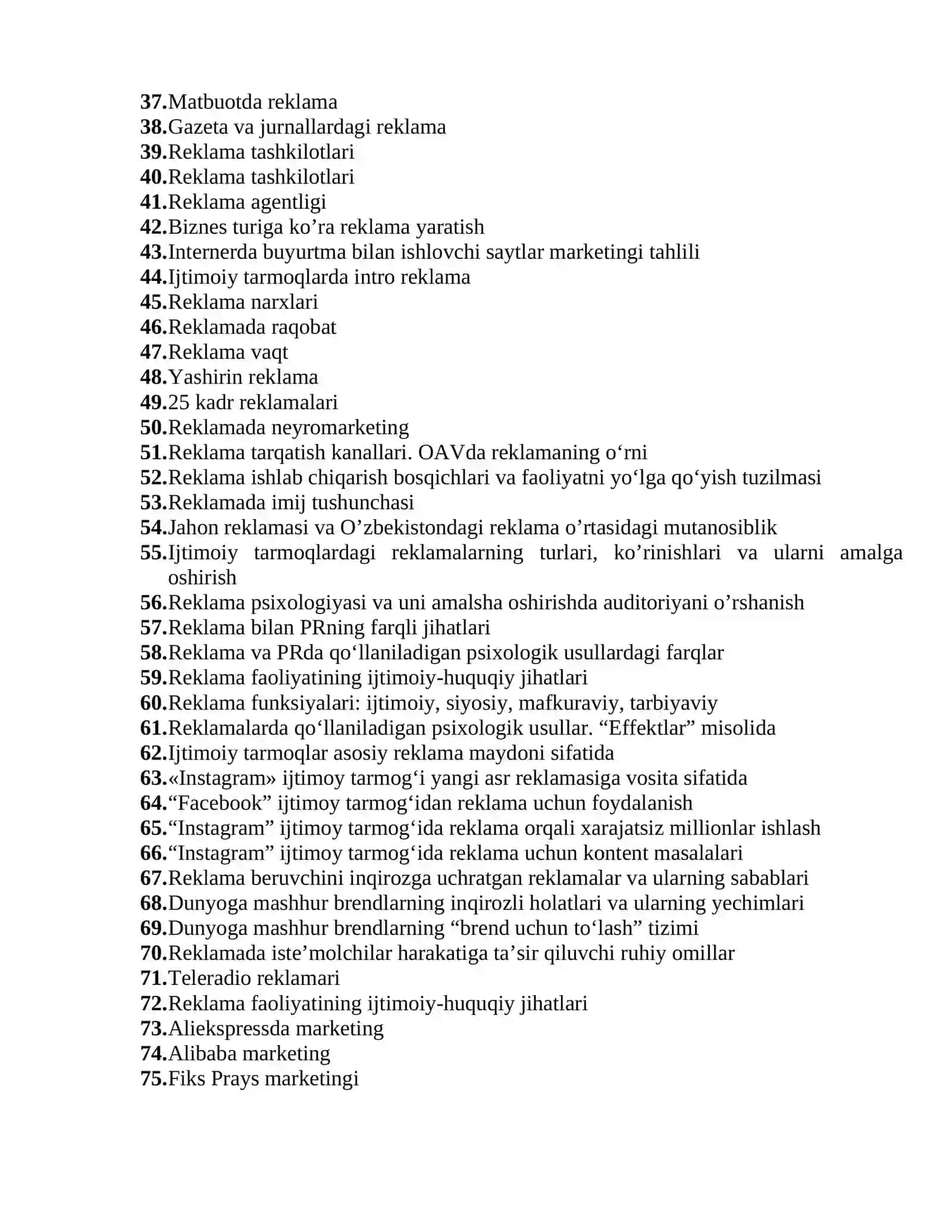 Reklama nazariyasi va amaliyoti 2
