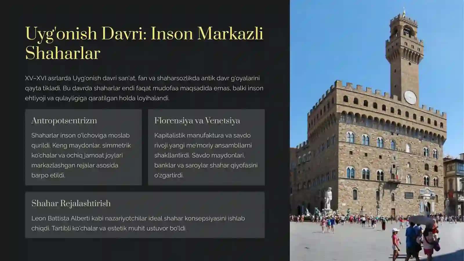 G‘arbiy yevropaning 15-17 asrlar shaharsozligi. uyg‘onish davri, Barokko, Klassitsizm. Kiev rusi shaharsozligi 2