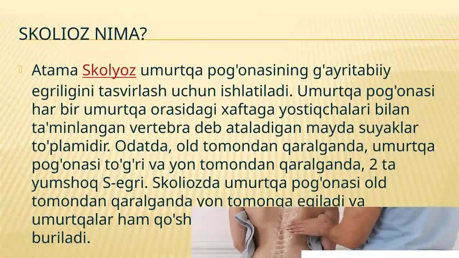 Skolioz: klinikasi, tasnifi va davolash. Oyoq o'qi deformatsiyalari 2
