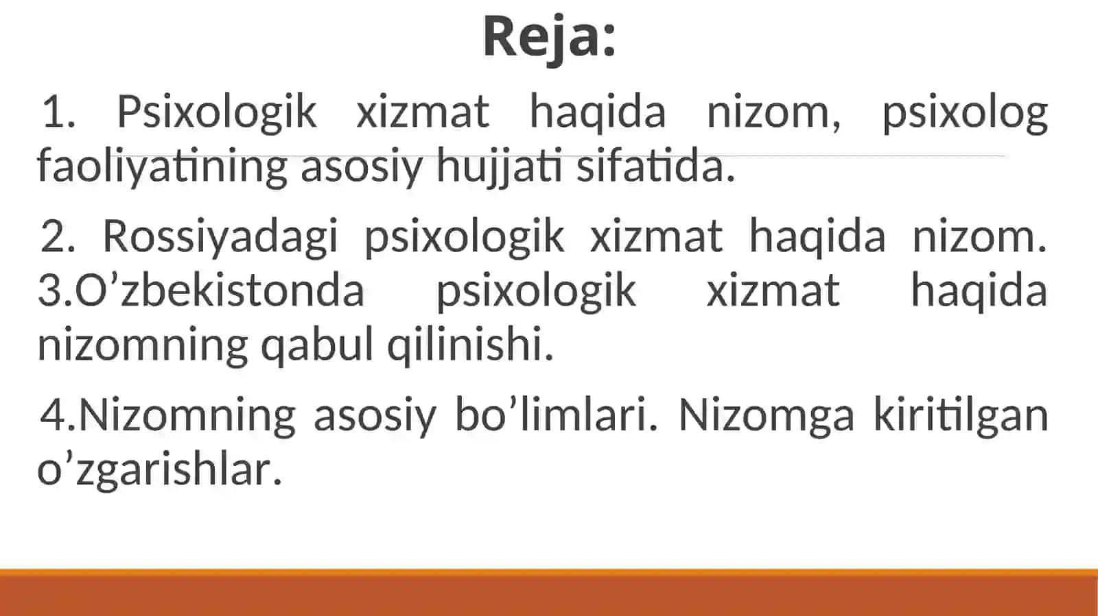Psixologik xizmatni tashkil etish muammolari 2
