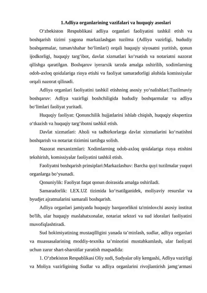 ADLIYA ORGANLARI FAOLIYATINI TASHKIL ETISH VA BOSHQARISH 2