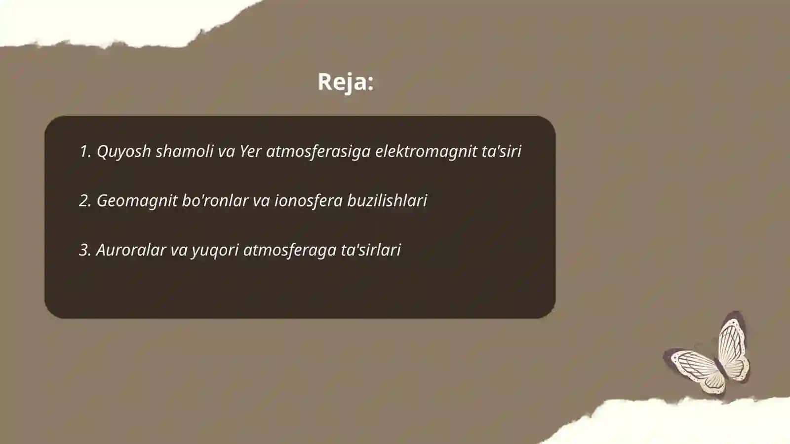 Kosmik elektromagnetizm: yer atmosferasidagi ta'sir 2