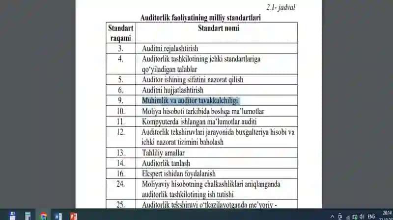 Audit faoliyati milliy standartlari 2