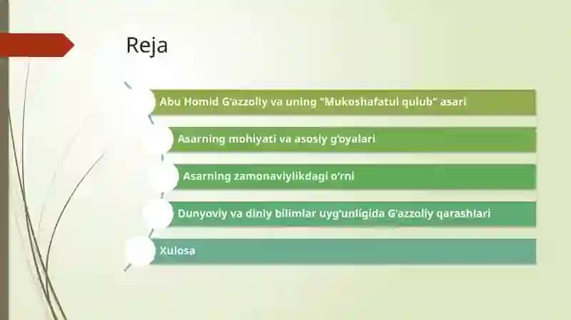 Taqdimot Abu Homid G‘azzoliy va uning “Mukoshafatul qulub” asari 2