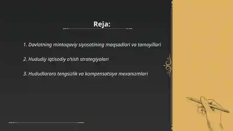 Davlatning mintaqaviy siyosativa hududlar rivojlanishining istiqbollari 2