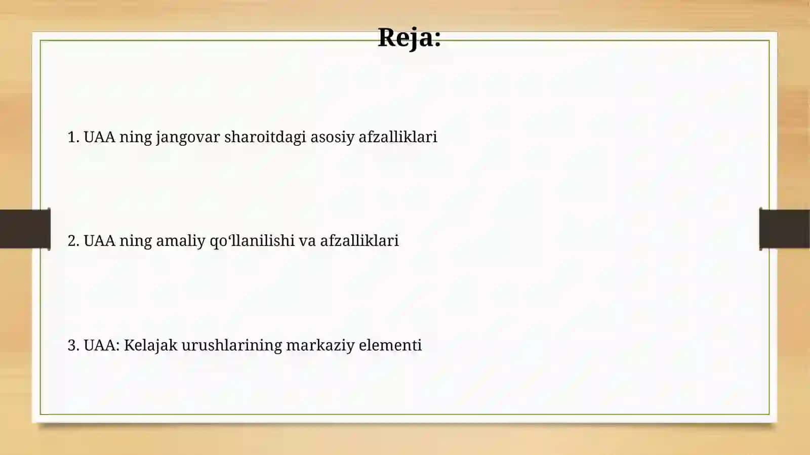 UAA ning jangovar sharoitdagi asosiy afzalliklari 2