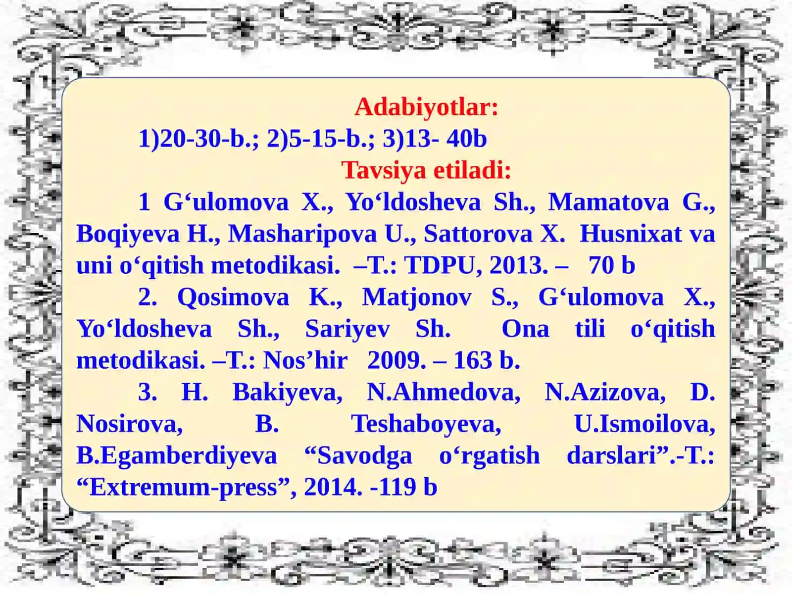 Husnixatga oʻrgatishning maqsad va vazifalari, ahamiyati 2
