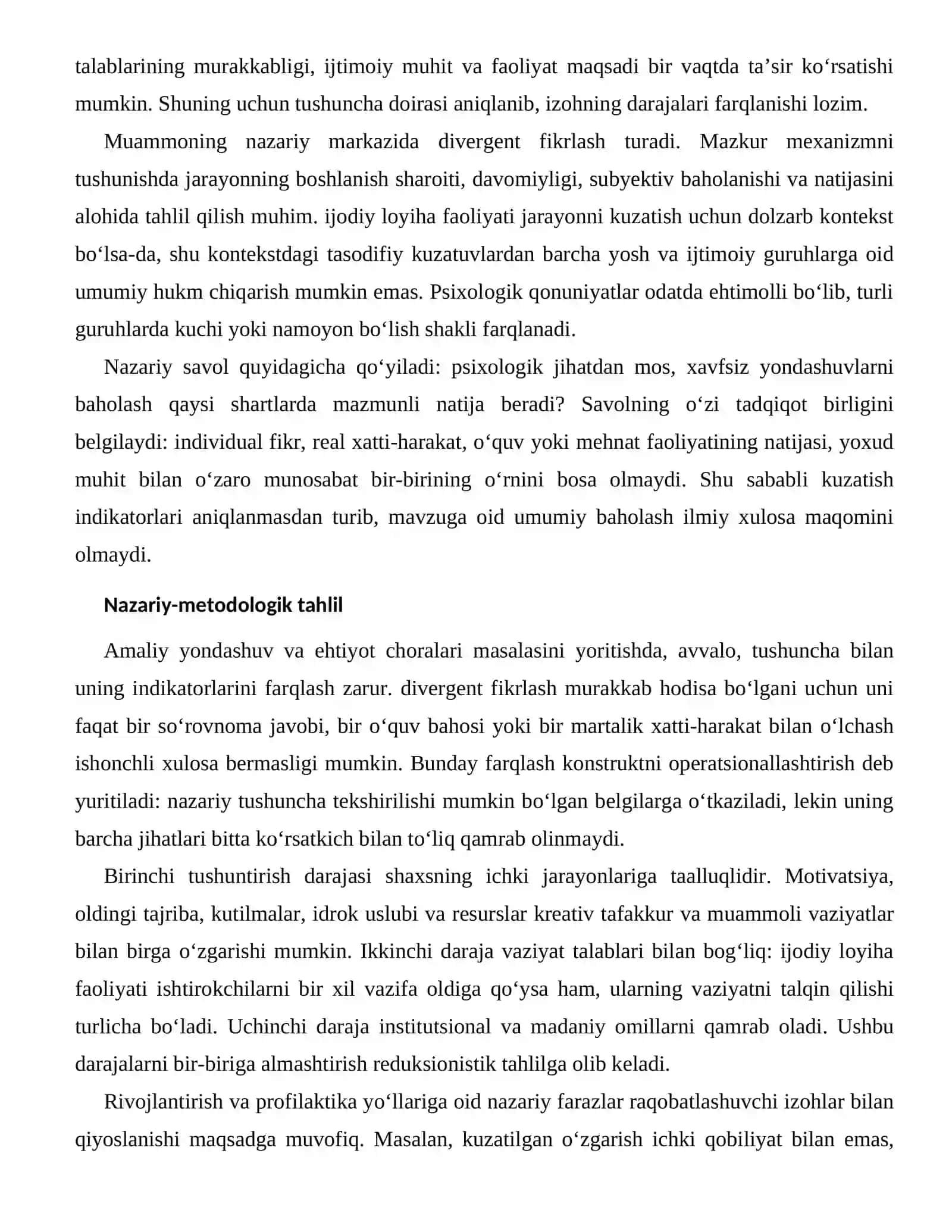 KREATIV TAFAKKUR VA MUAMMOLI VAZIYATLARNING RIVOJLANTIRISH VA PROFILAKTIKA YO‘LLARI 2