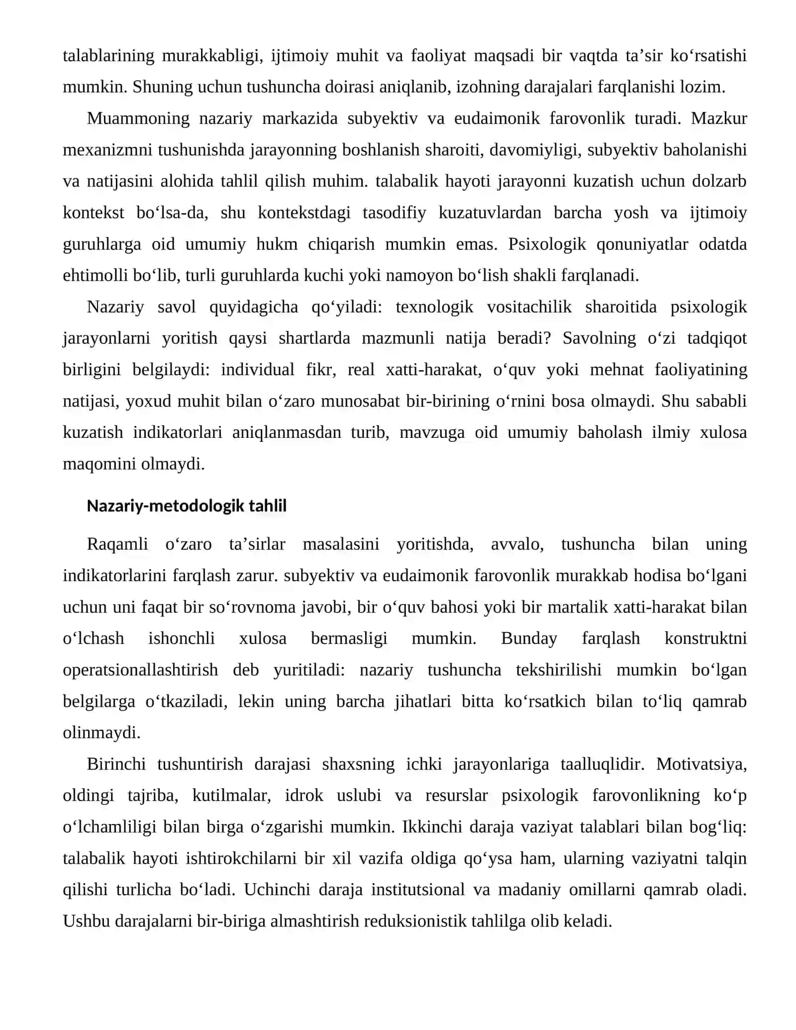 PSIXOLOGIK FAROVONLIKNING KO‘P O‘LCHAMLILIGI — RAQAMLI MUHITDAGI XUSUSIYATLARI 2