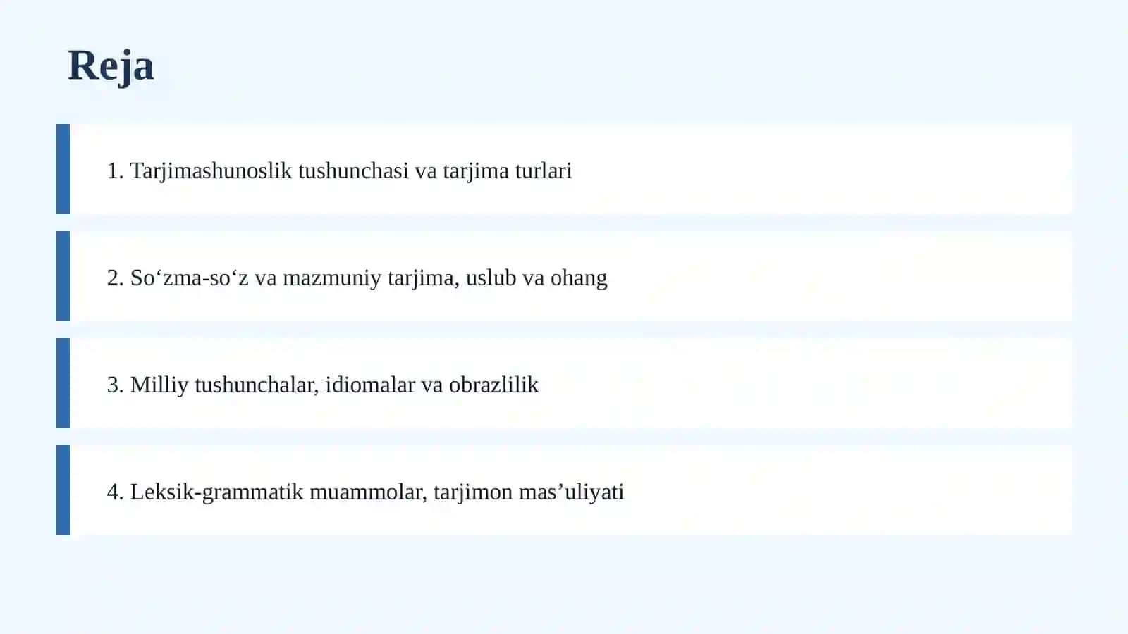 TARJIMASHUNOSLIK ASOSLARI VA BADIIY TARJIMA MAHORATI 2