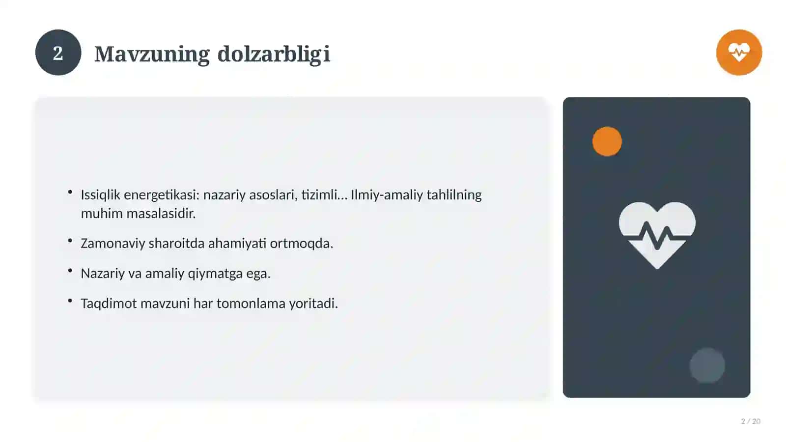 Issiqlik energetikasi: nazariy asoslari, tizimli yondashuvda (Amaliyot hisoboti) 2