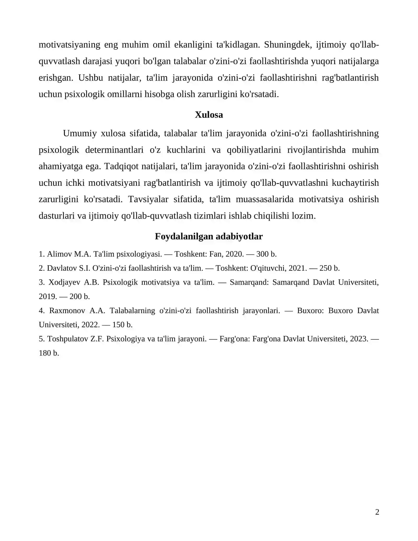 Mavzuning dolzarbligi 2