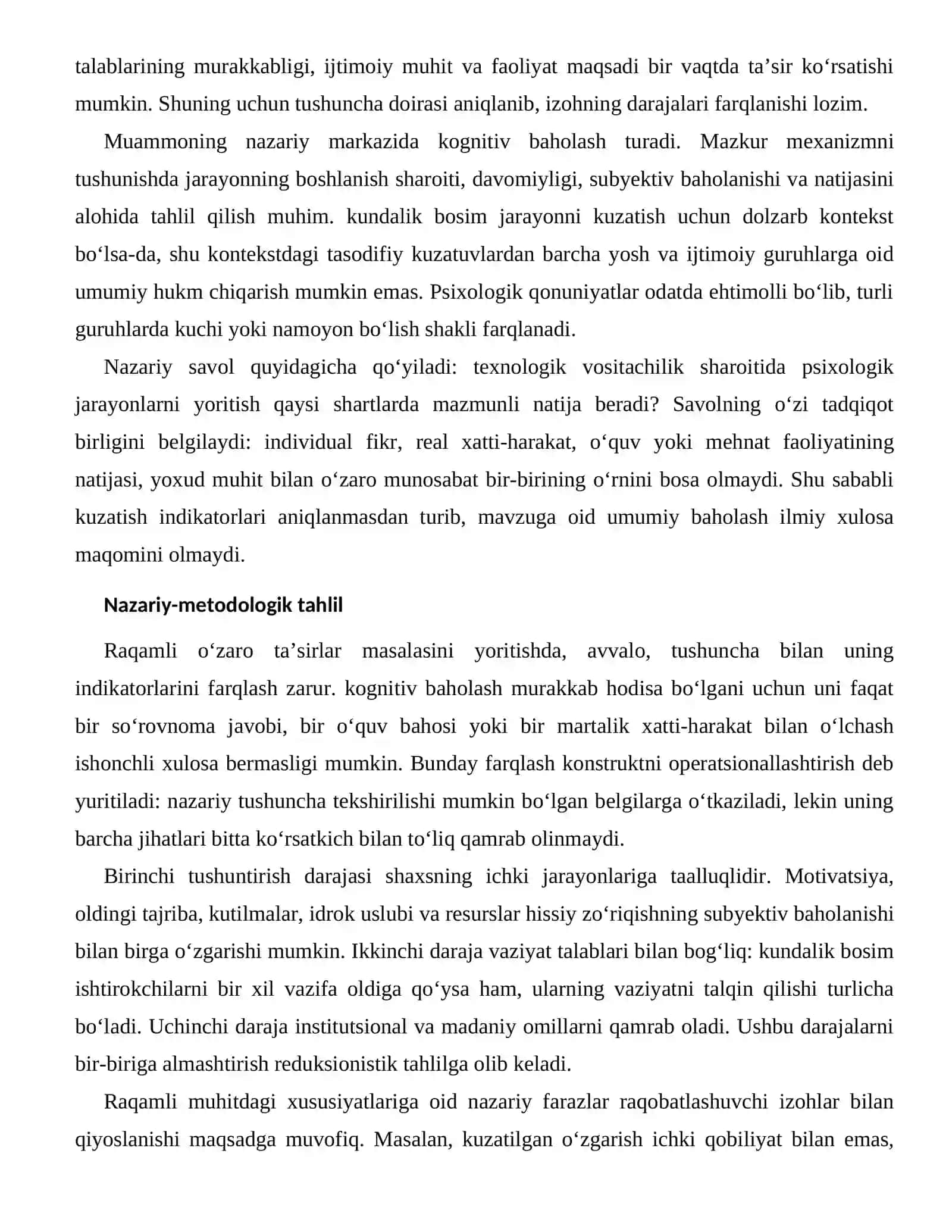 HISSIY ZO‘RIQISHNING SUBYEKTIV BAHOLANISHI — RAQAMLI MUHITDAGI XUSUSIYATLARI 2