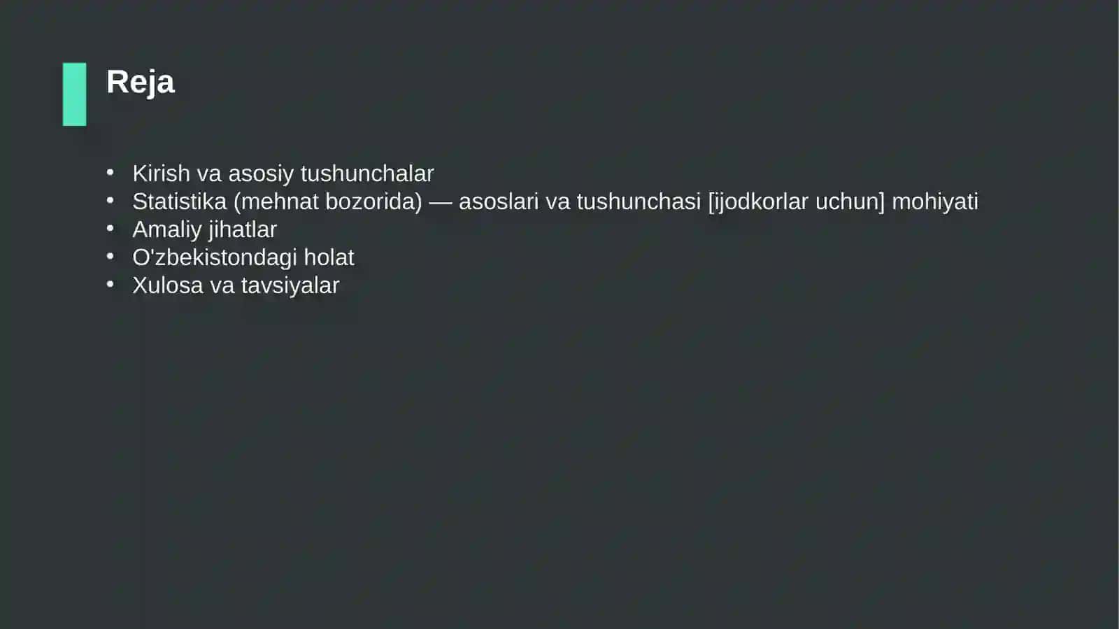 Statistika (mehnat bozorida) — asoslari va tushunchasi [ijodkorlar uchun] 2