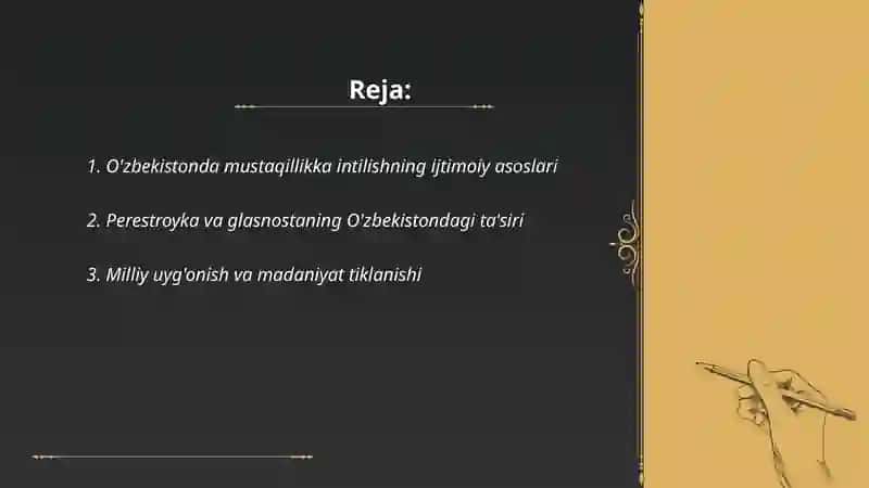 O'zbekistonda mustaqillikka intilishning ijtimoiy asoslari 2