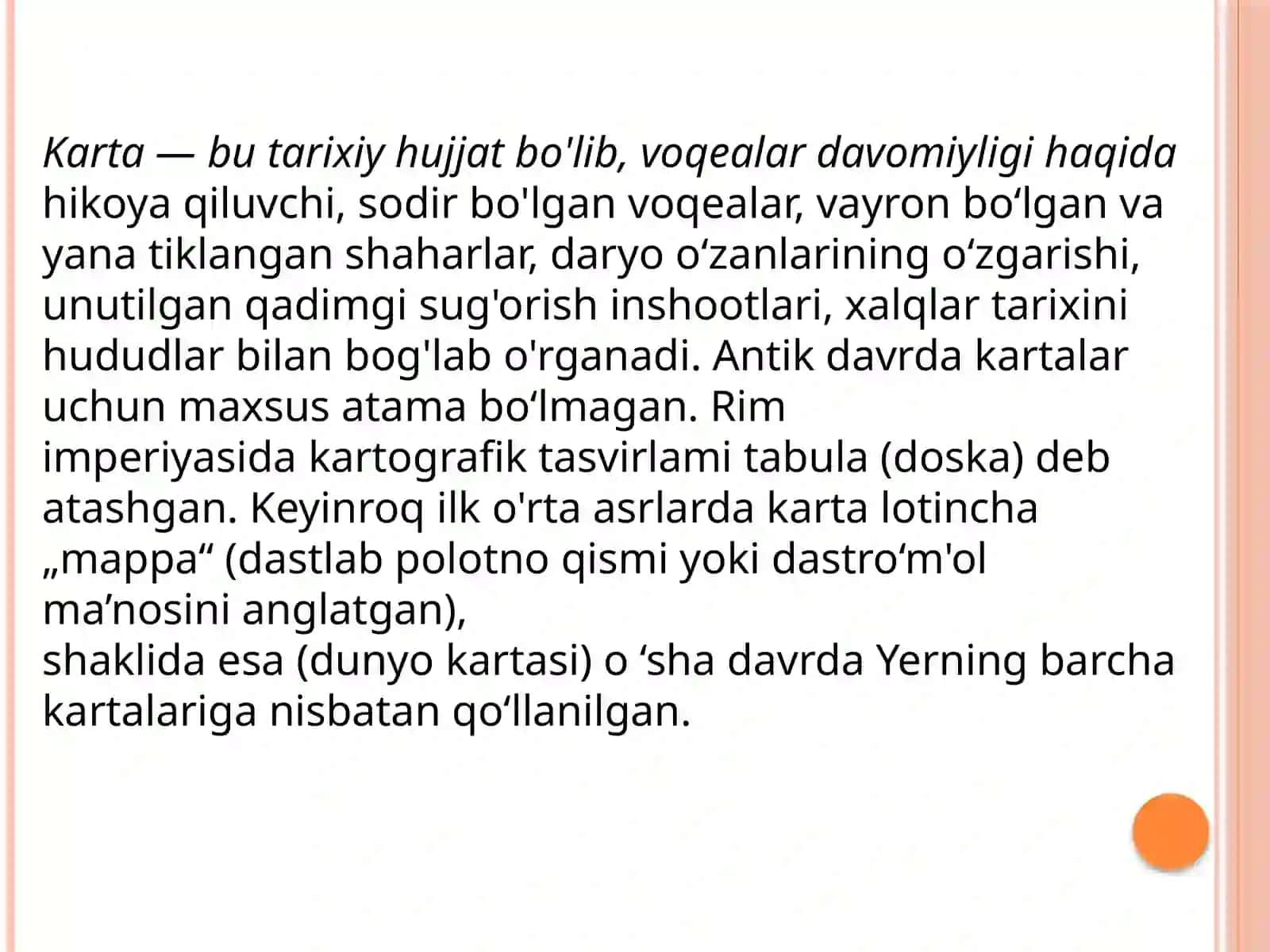 TARIXIY KARTOGRAFIYA VA UNING ASOSIYYO'NALISHLARI. TARIXIY KARTOGRAFIYANINGSHAKLLANISHI VA TARAQQIYOTI 2