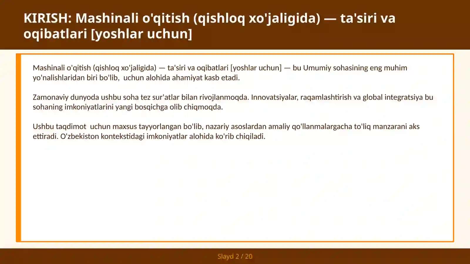 Mashinali o'qitish (qishloq xo'jaligida) — ta'siri va oqibatlari [yoshlar uchun] 2