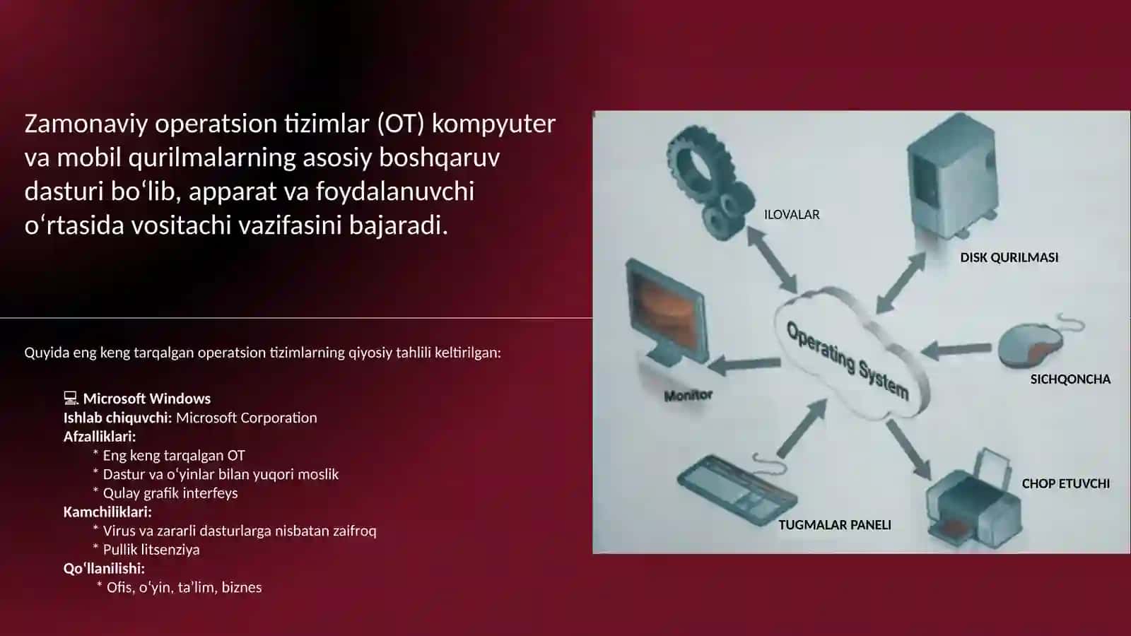 Zamonaviy operatsion tizimlarning qiyosiy tahlili 2