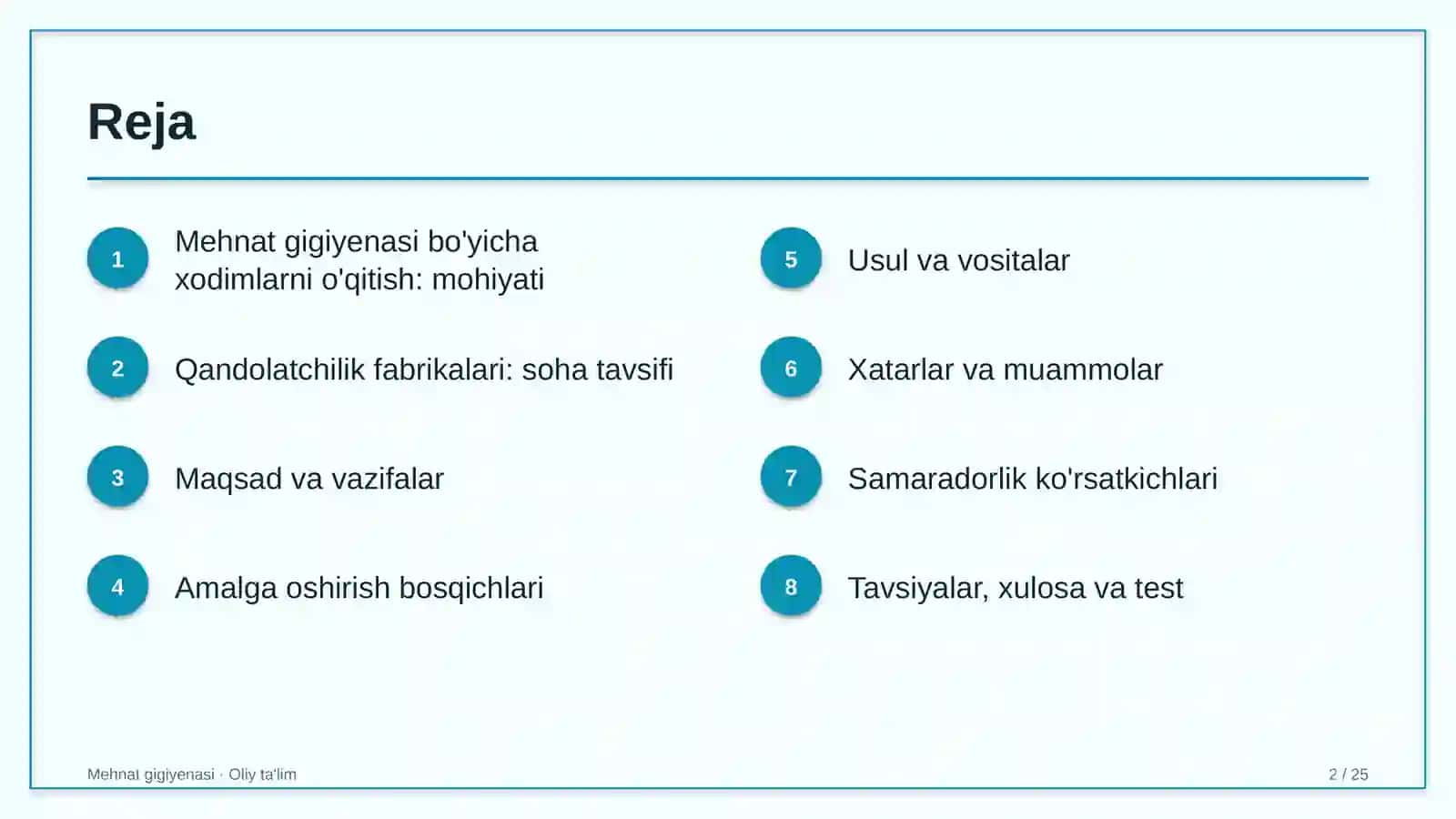 qandolatchilik fabrikalarida mehnat gigiyenasi bo'yicha xodimlarni o'qitish 6702 2
