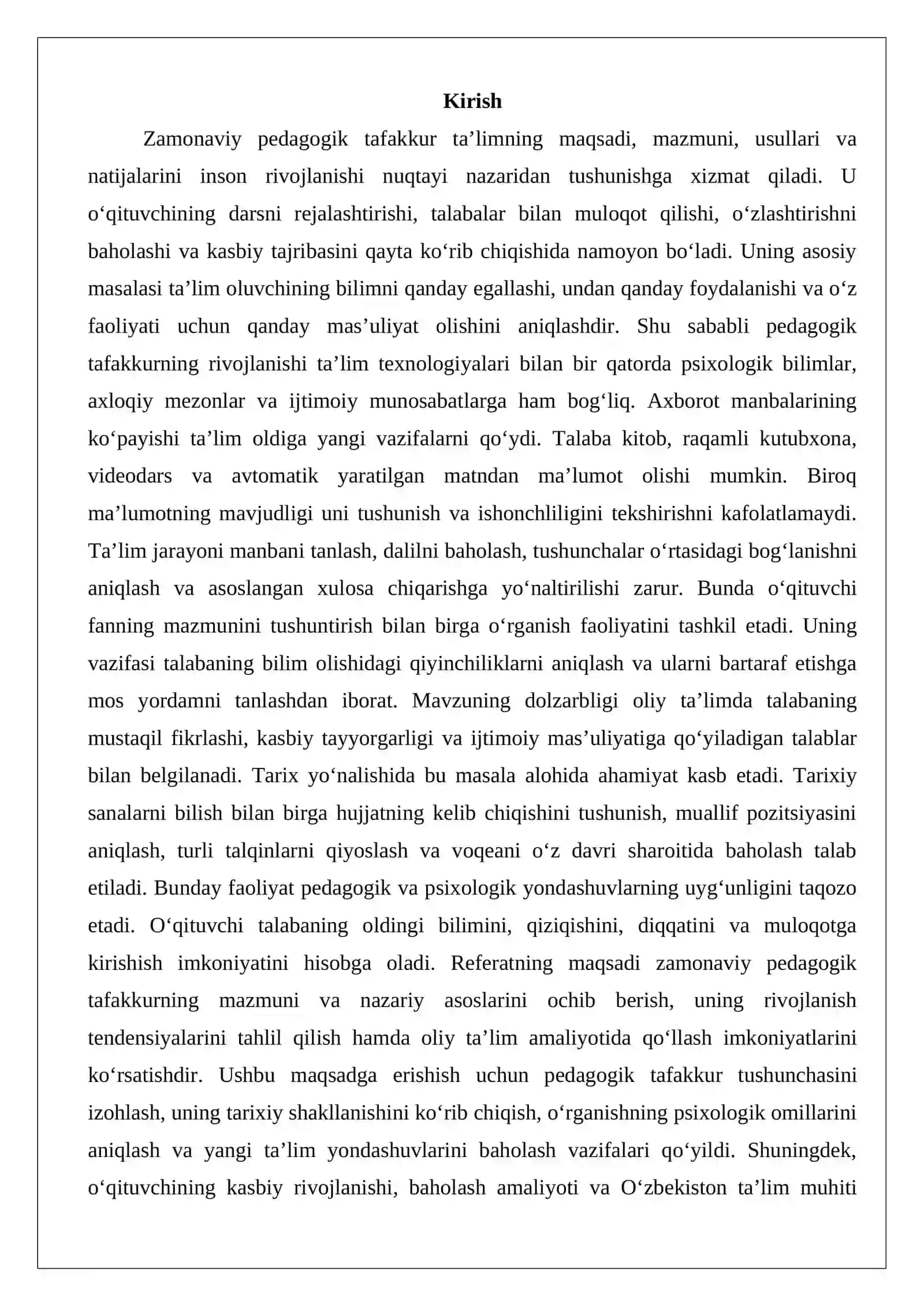 Zamonaviy pedagogik tafakkur va uning rivojlanish tendensiyalari 2