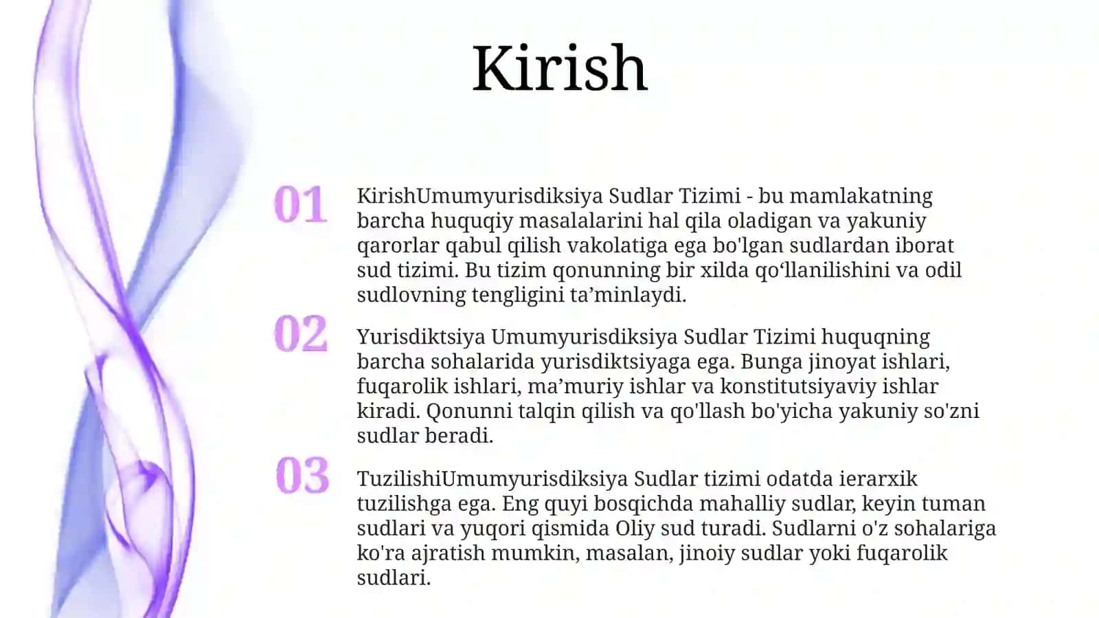 Umumyurisdiksiya Sudlar Tizimi 2