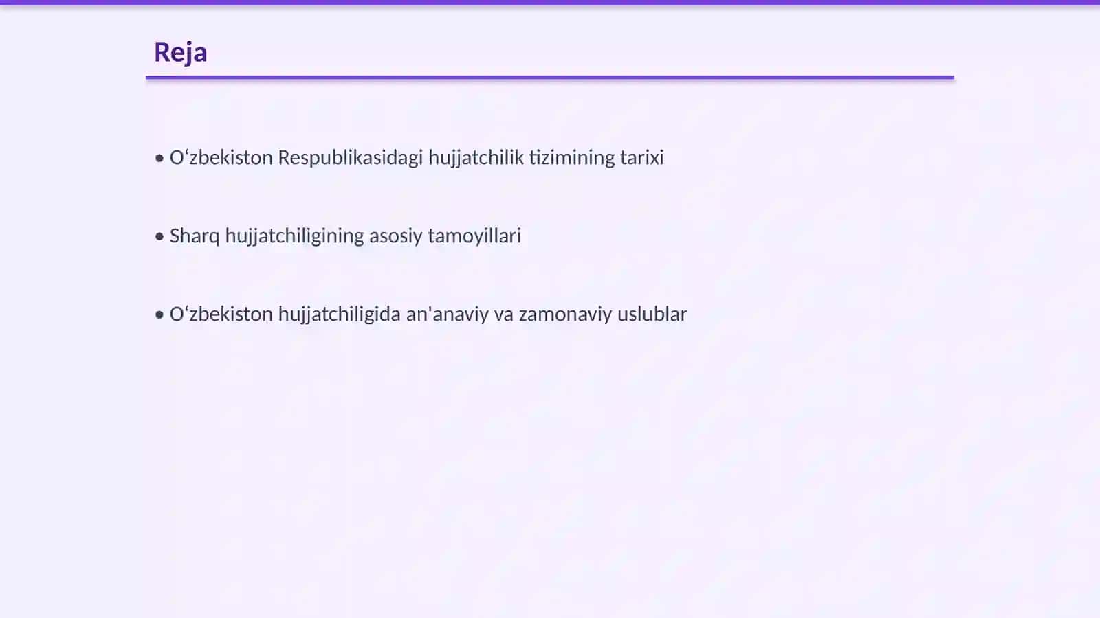 Hujjatchilikning takomillashuvi O‘zbekistonda 2
