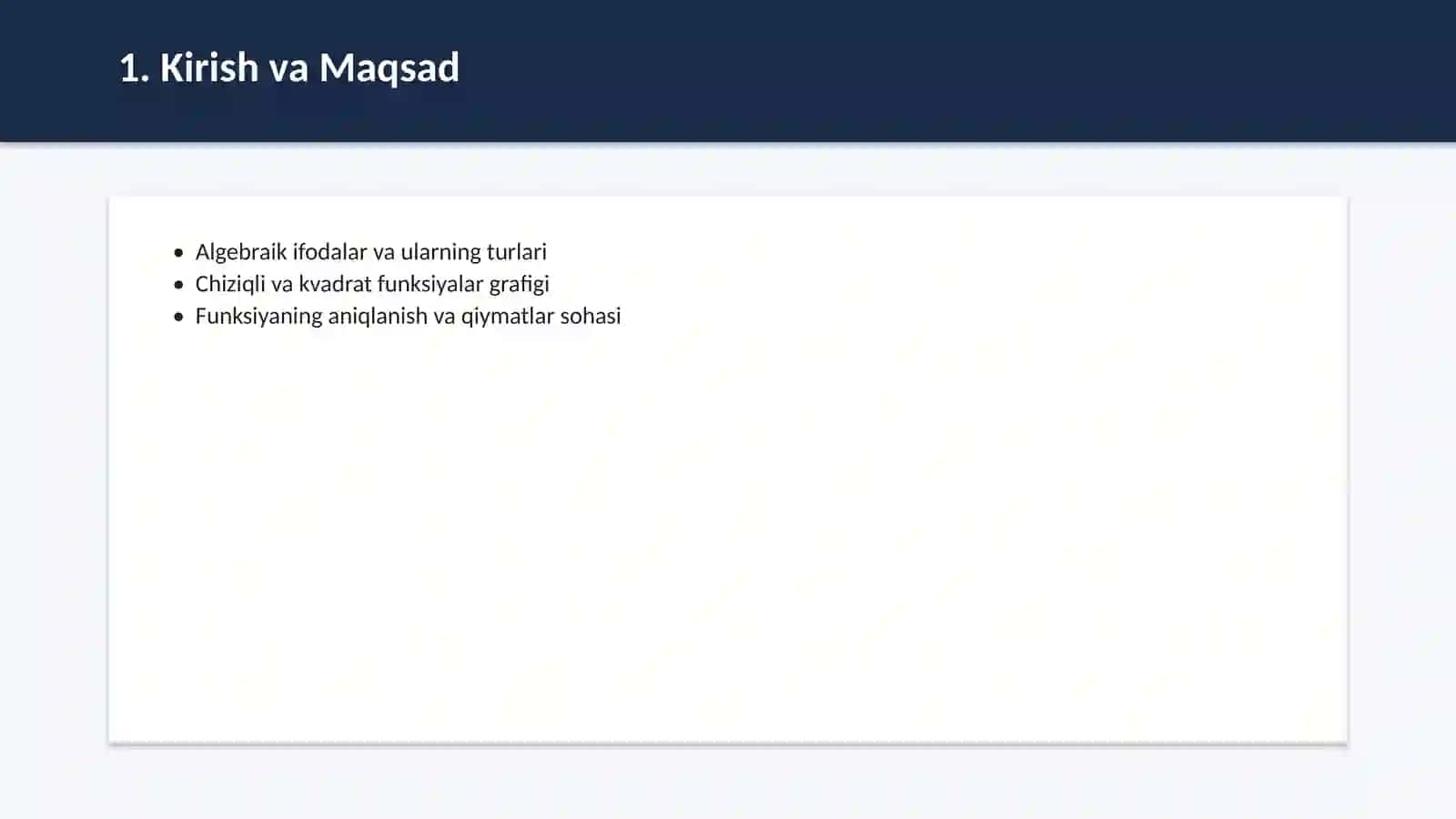 Algebra va funksiyalar nazariyasi 2