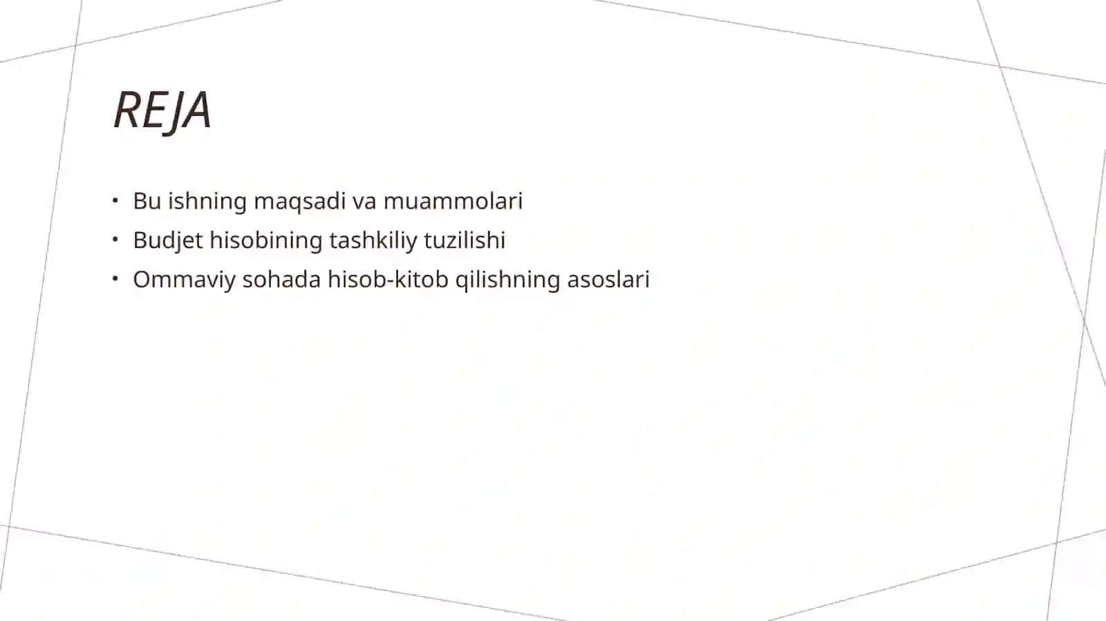 Budjet hisobining huquqiy asoslari 2