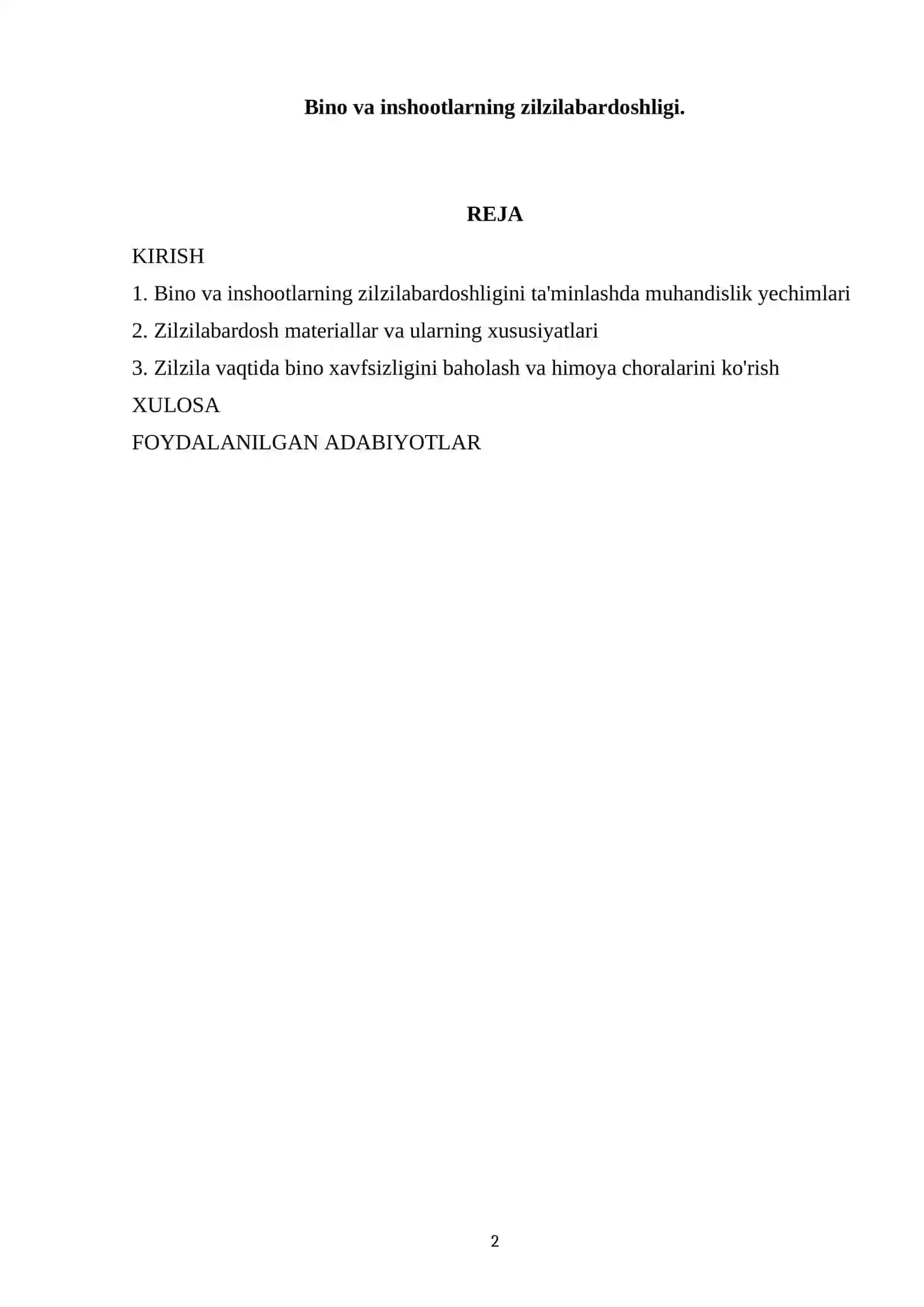 Bino va inshootlarning zilzilabardoshligi 2
